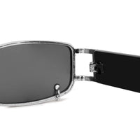 Darion Silver Small Full Rim Rectangle Sunglasses for Women — Hashtag Eyewears