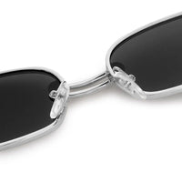 Darion Silver Small Full Rim Rectangle Sunglasses for Women — Hashtag Eyewears