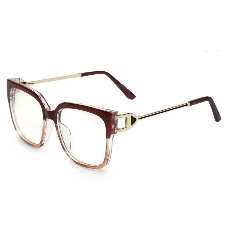 DayLight Transparent/Brown Large Full Rim Square Sunglasses for Men & Women — Hashtag Eyewears
