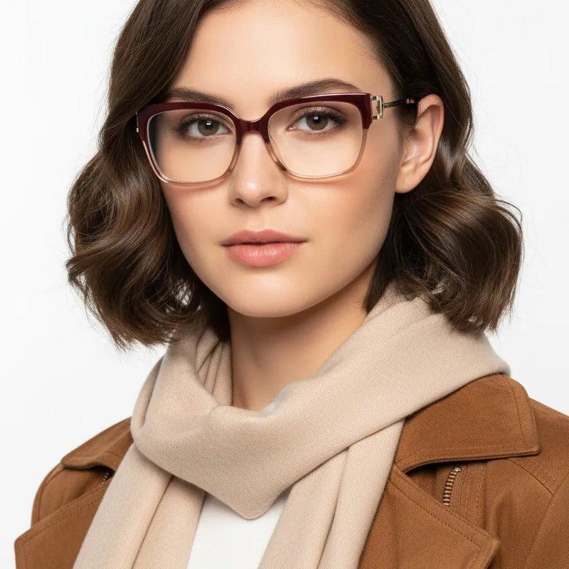 DayLight Transparent/Brown Large Full Rim Square Sunglasses for Men & Women — Hashtag Eyewears
