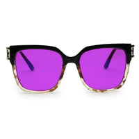 DayLight Transparent/Purple Large Full Rim Square Sunglasses for Men & Women — Hashtag Eyewears