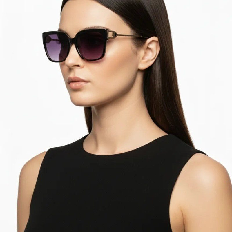 DayLight Transparent/Purple Large Full Rim Square Sunglasses for Men & Women — Hashtag Eyewears