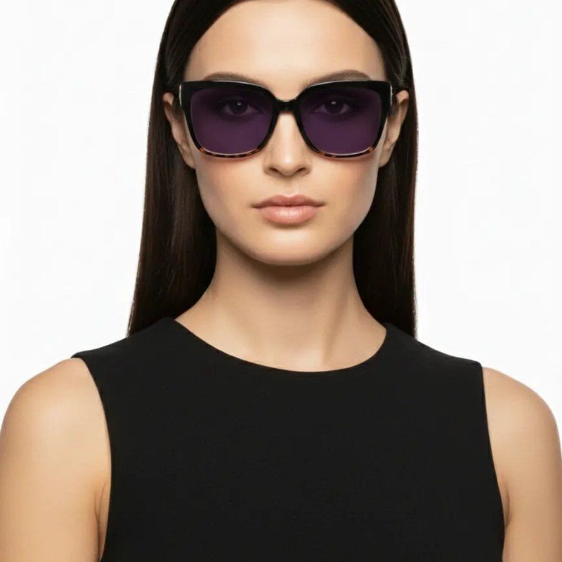 DayLight Transparent/Purple Large Full Rim Square Sunglasses for Men & Women — Hashtag Eyewears
