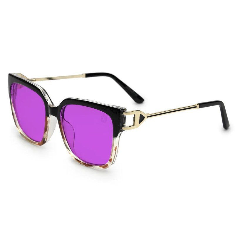 DayLight Transparent/Purple Large Full Rim Square Sunglasses for Men & Women — Hashtag Eyewears