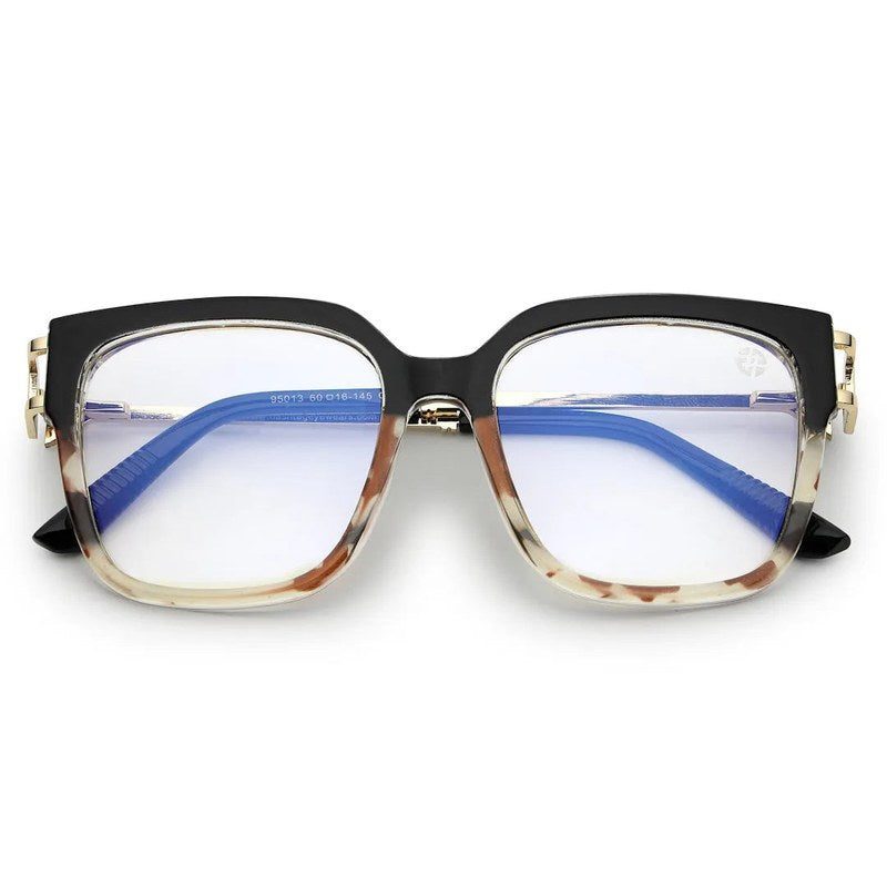 DayLight Transparent/Purple Large Full Rim Square Sunglasses for Men & Women — Hashtag Eyewears