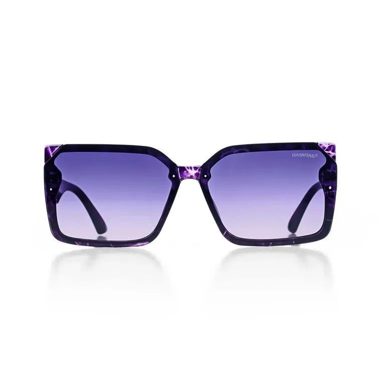 Dazzling Gradient Purple Large Full Rim Square Sunglasses for Men & Women — Hashtag Eyewears