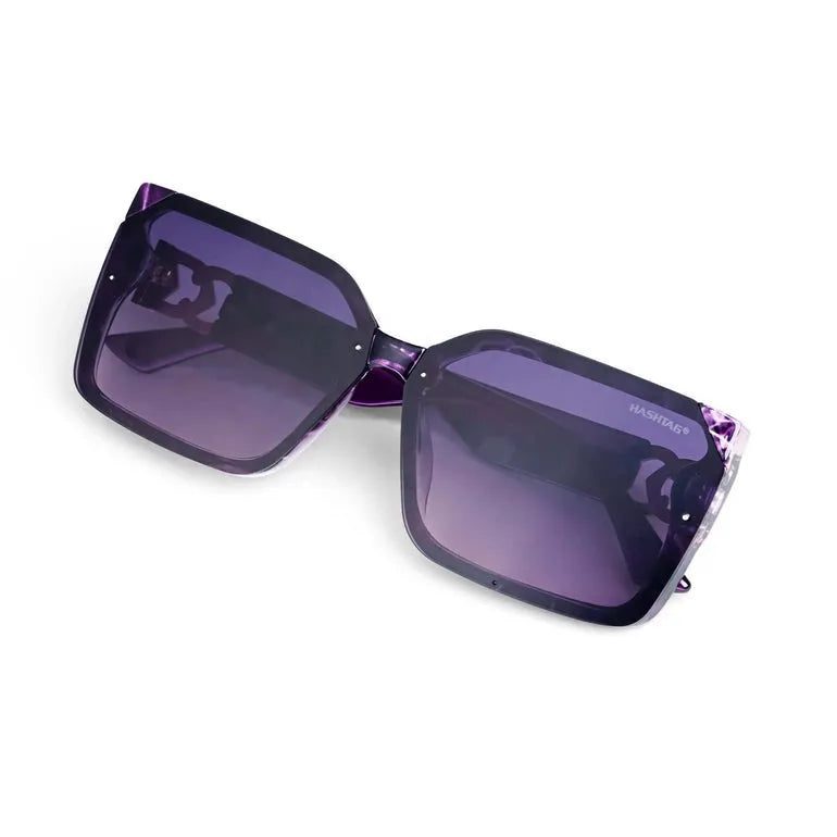 Dazzling Gradient Purple Large Full Rim Square Sunglasses for Men & Women — Hashtag Eyewears