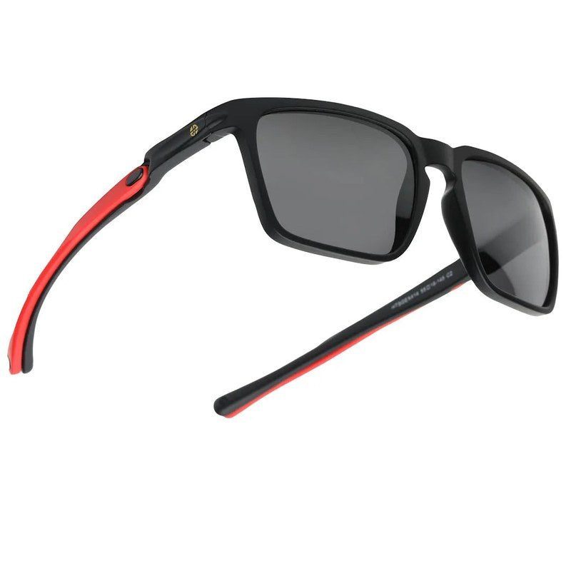 DragGo Black Medium Full Rim Rectangle Sports Sunglasses for Men & Women — Hashtag Eyewears