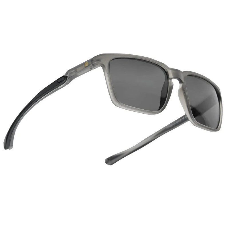DragGo | Grey Medium Full Rim Rectangle Sports Sunglasses for Men & Women Temple Tip Color Black [Polarized]