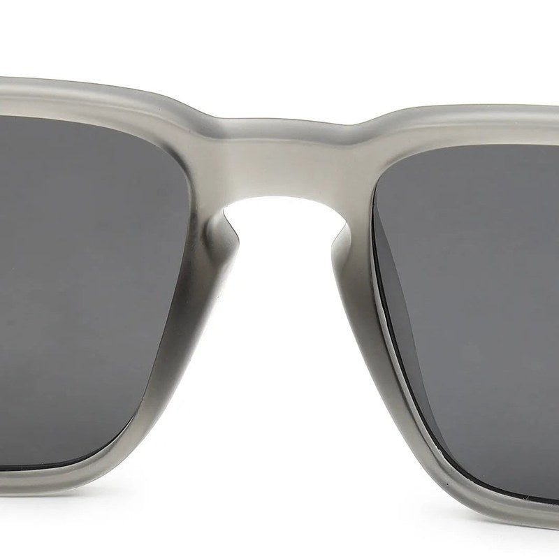 DragGo | Grey Medium Full Rim Rectangle Sports Sunglasses for Men & Women Temple Tip Color Black [Polarized]