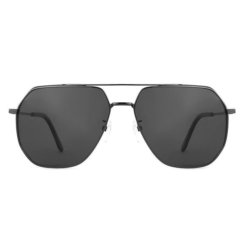 Drakara Black Large Full Rim Hexagonal Sunglasses for Men — Hashtag Eyewears