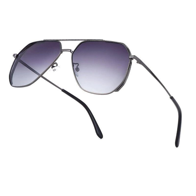 Drakara Grey Large Full Rim Hexagonal Sunglasses for Men — Hashtag Eyewears