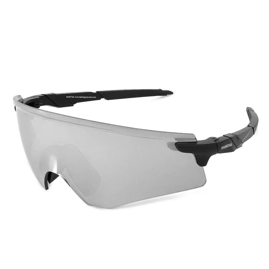 Drakion | Black/Blue Medium Rim Less Shield Sports Sunglasses for Men & Women [UV-protected]