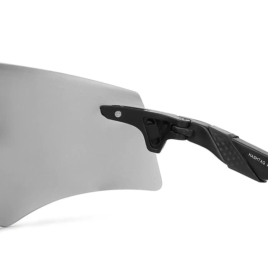 Drakion | Black/Blue Medium Rim Less Shield Sports Sunglasses for Men & Women [UV-protected]