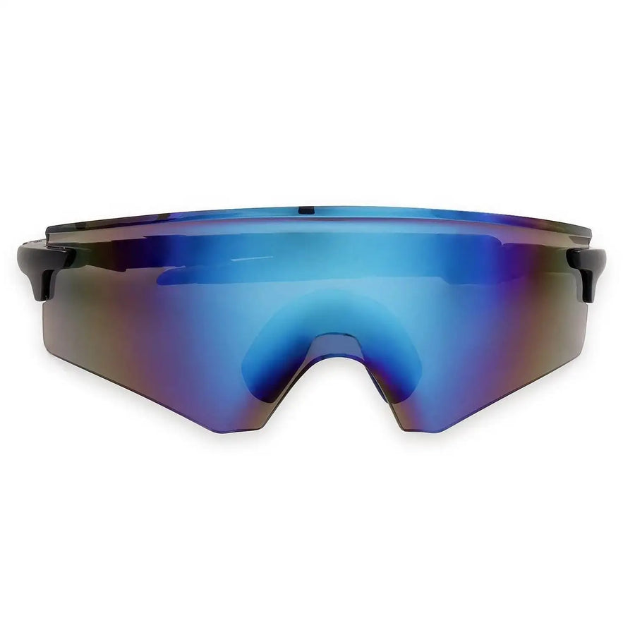 Drakion | Black Medium Rim Less Shield Sports Sunglasses for Men & Women [UV-protected]