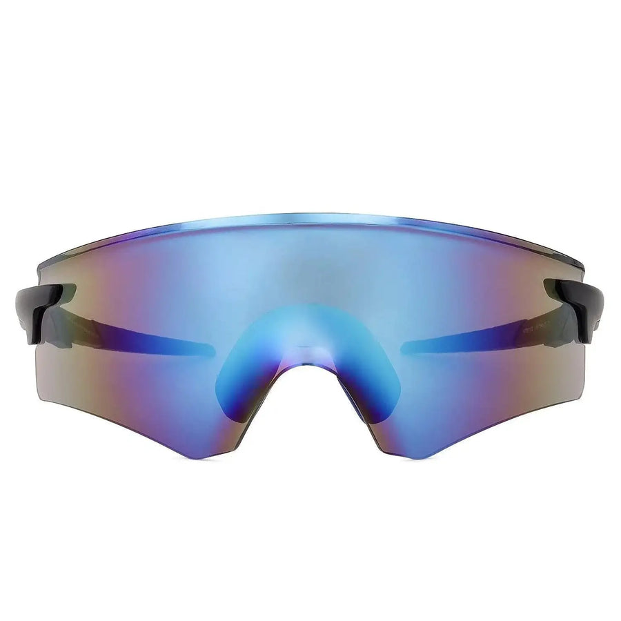 Drakion | Black Medium Rim Less Shield Sports Sunglasses for Men & Women [UV-protected]
