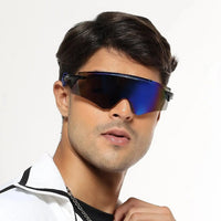 Drakion | Black Medium Rim Less Shield Sports Sunglasses for Men & Women [UV-protected]