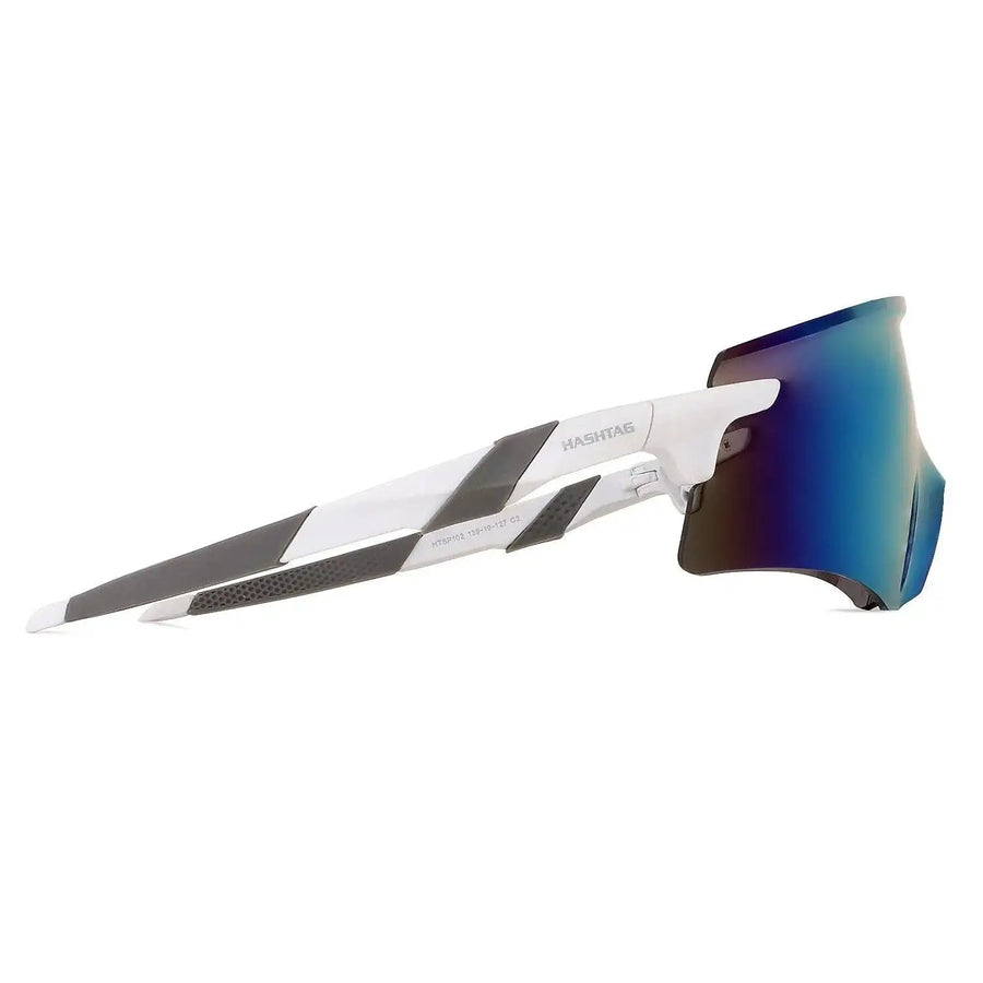Drakion | White Medium Rim Less Shield Sports Sunglasses for Men & Women [UV-protected]