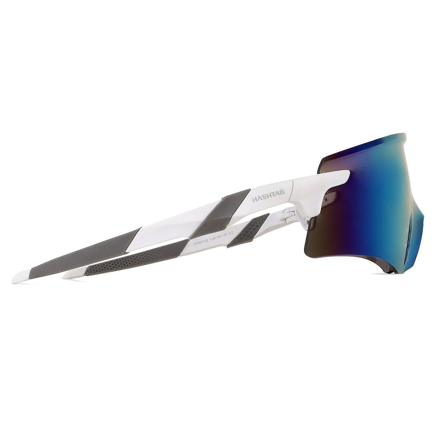 Drakion White Medium Rim Less Shield Sports Sunglasses for Men & Women — Hashtag Eyewears