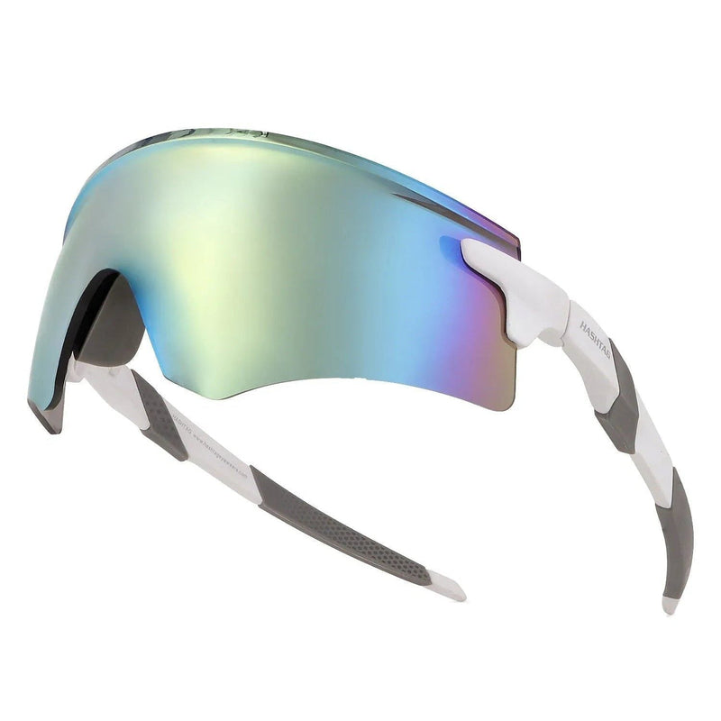 Drakion | White Medium Rim Less Shield Sports Sunglasses for Men & Women [UV-protected]