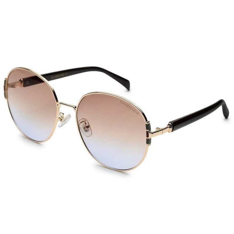 Drakon Gradient Brown Oversized Full Rim Round Sunglasses for Women — Hashtag Eyewears
