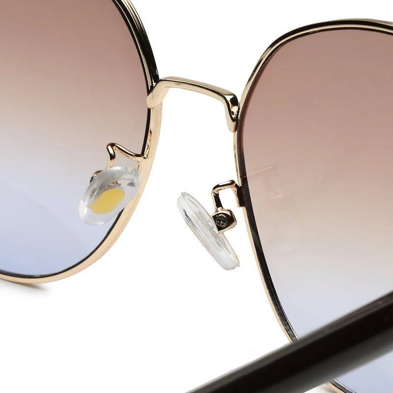 Drakon Gradient Brown Oversized Full Rim Round Sunglasses for Women — Hashtag Eyewears