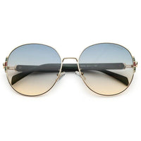 Drakon Gradient Green Oversized Full Rim Round Sunglasses for Women — Hashtag Eyewears