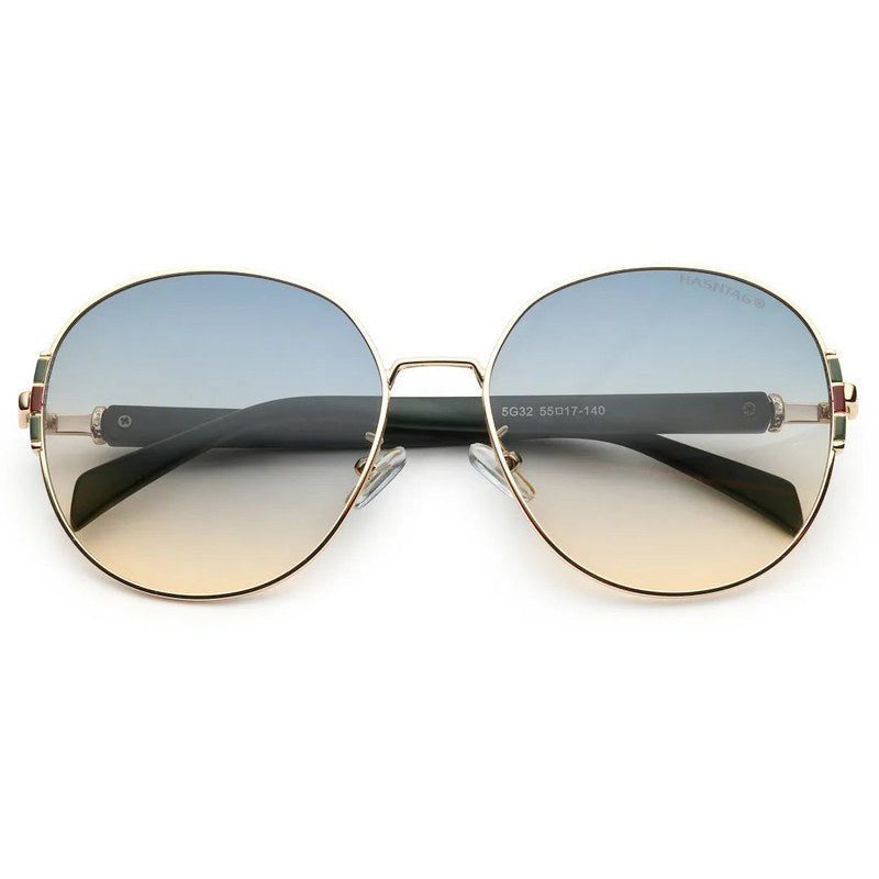 Drakon Gradient Green Oversized Full Rim Round Sunglasses for Women — Hashtag Eyewears