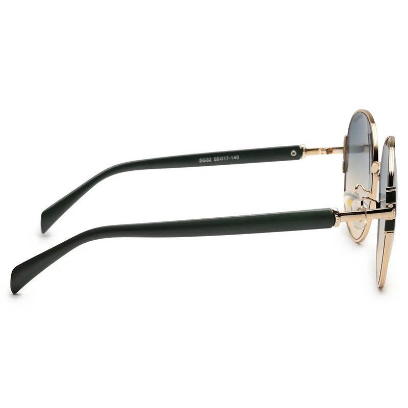 Drakon | Gradient Green Oversized Full Rim Round Sunglasses for Women [UV-protected]