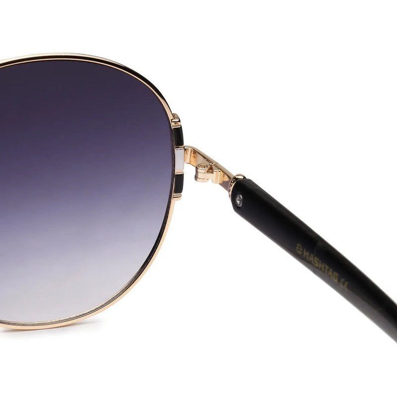 Drakon Gradient Purple Oversized Full Rim Round Sunglasses for Women — Hashtag Eyewears