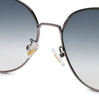 Drakon Silver Oversized Full Rim Round Sunglasses for Women — Hashtag Eyewears