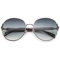 Drakon Silver Oversized Full Rim Round Sunglasses for Women — Hashtag Eyewears