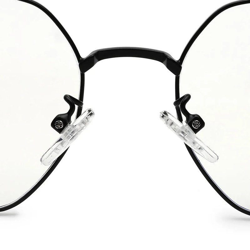 Dravon Black Medium Full Rim Hexagonal Computer Glasses for Men & Women — Hashtag Eyewears
