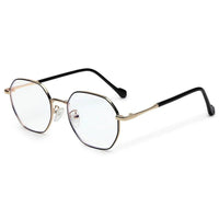 Dravon Golden & Black Medium Full Rim Hexagonal Computer Glasses for Men & Women — Hashtag Eyewears