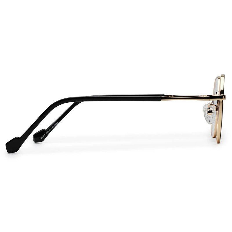 Dravon Golden & Black Medium Full Rim Hexagonal Computer Glasses for Men & Women — Hashtag Eyewears