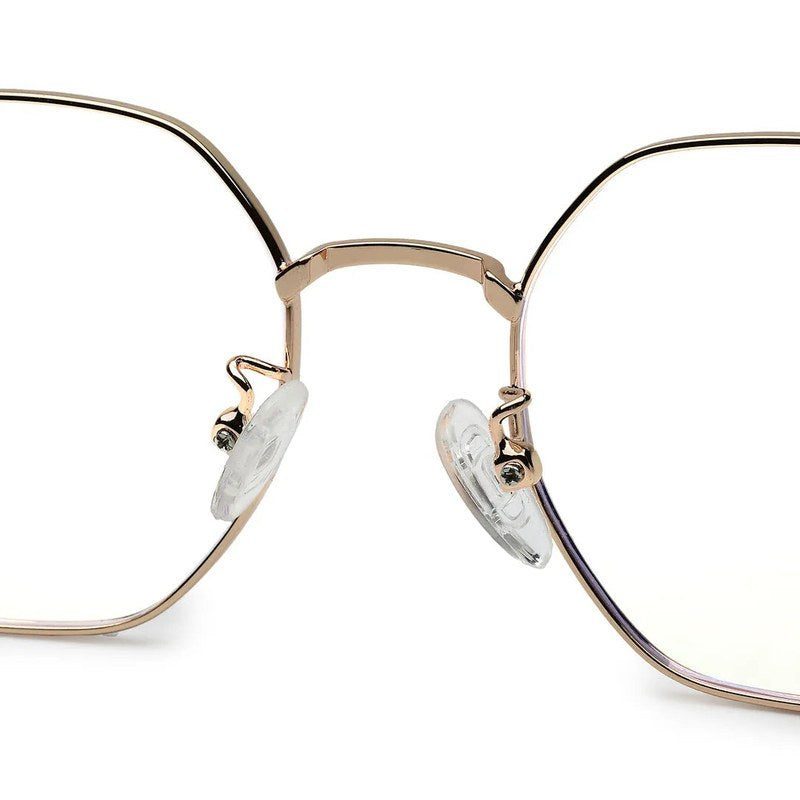 Dravon Golden & Black Medium Full Rim Hexagonal Computer Glasses for Men & Women — Hashtag Eyewears