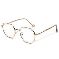 Dravon Golden Medium Full Rim Hexagonal Computer Glasses for Men & Women — Hashtag Eyewears