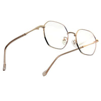 Dravon Golden Medium Full Rim Hexagonal Computer Glasses for Men & Women — Hashtag Eyewears