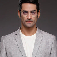 Dravon Golden Medium Full Rim Hexagonal Computer Glasses for Men & Women — Hashtag Eyewears
