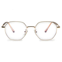 Dravon Golden Medium Full Rim Hexagonal Computer Glasses for Men & Women — Hashtag Eyewears