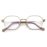 Dravon Golden Medium Full Rim Hexagonal Computer Glasses for Men & Women — Hashtag Eyewears