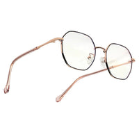 Dravon Golden Rose & Black Medium Full Rim Hexagonal Computer Glasses for Men & Women — Hashtag Eyewears