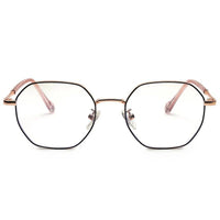 Dravon Golden Rose & Black Medium Full Rim Hexagonal Computer Glasses for Men & Women — Hashtag Eyewears