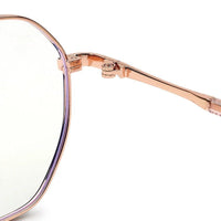 Dravon Golden Rose & Black Medium Full Rim Hexagonal Computer Glasses for Men & Women — Hashtag Eyewears