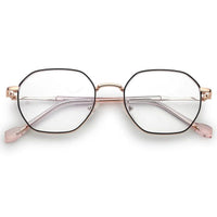 Dravon Golden Rose & Black Medium Full Rim Hexagonal Computer Glasses for Men & Women — Hashtag Eyewears