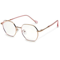 Dravon Golden Rose Medium Full Rim Hexagonal Computer Glasses for Men & Women — Hashtag Eyewears