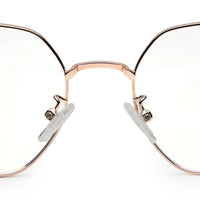 Dravon Golden Rose Medium Full Rim Hexagonal Computer Glasses for Men & Women — Hashtag Eyewears