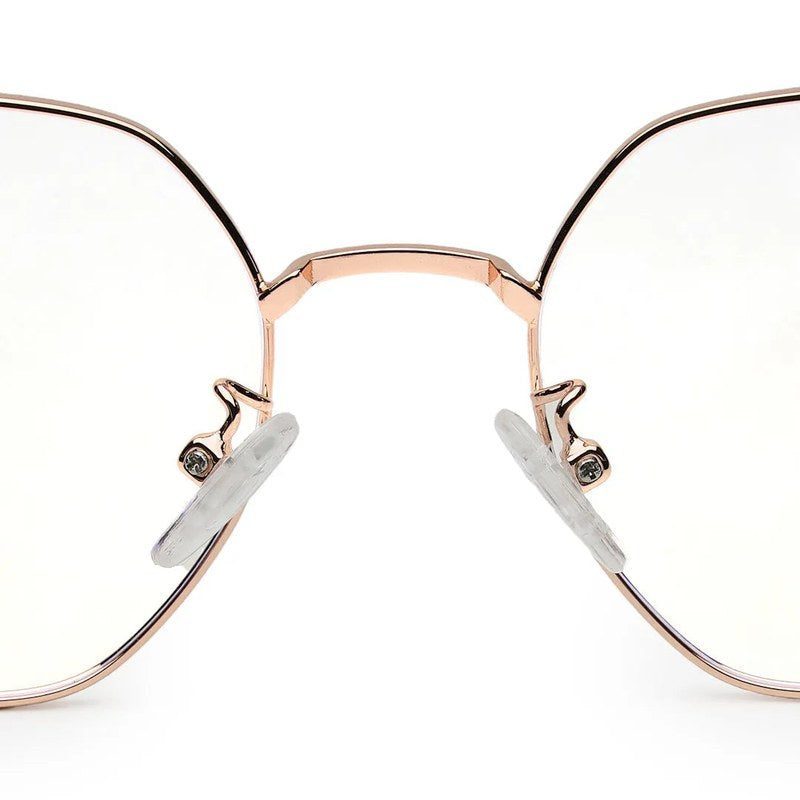 Dravon Golden Rose Medium Full Rim Hexagonal Computer Glasses for Men & Women — Hashtag Eyewears