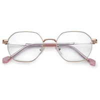Dravon Golden Rose Medium Full Rim Hexagonal Computer Glasses for Men & Women — Hashtag Eyewears