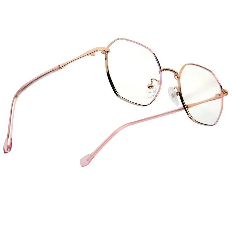 Dravon Golden Rose Medium Full Rim Hexagonal Computer Glasses for Men & Women — Hashtag Eyewears